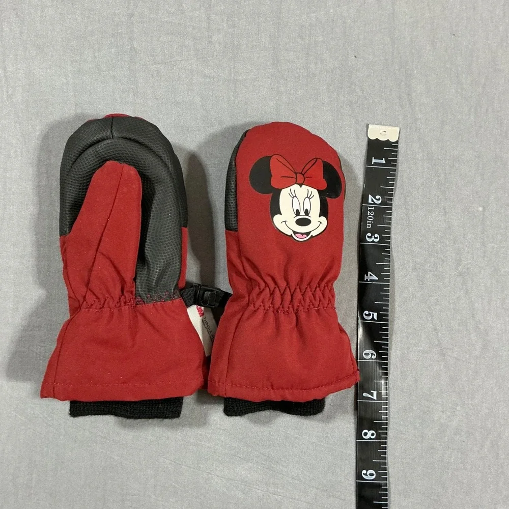 Vintage Disney Minnie Mouse Kids Red Winter‎ Mittens 3M Insulated Snow Gloves